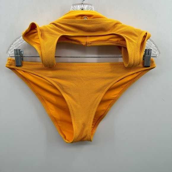 AERIE yellow two-piece woman's swimsuit.  LARGE - Picture 3 of 10